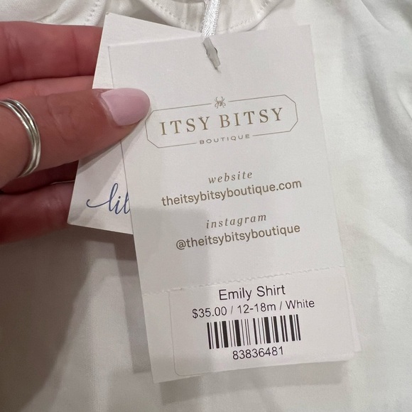 NWT Lila and Hayes Emily Shirt, Ruffle Peter Pan Collar Short Sleeve Shirt - Picture 3 of 6